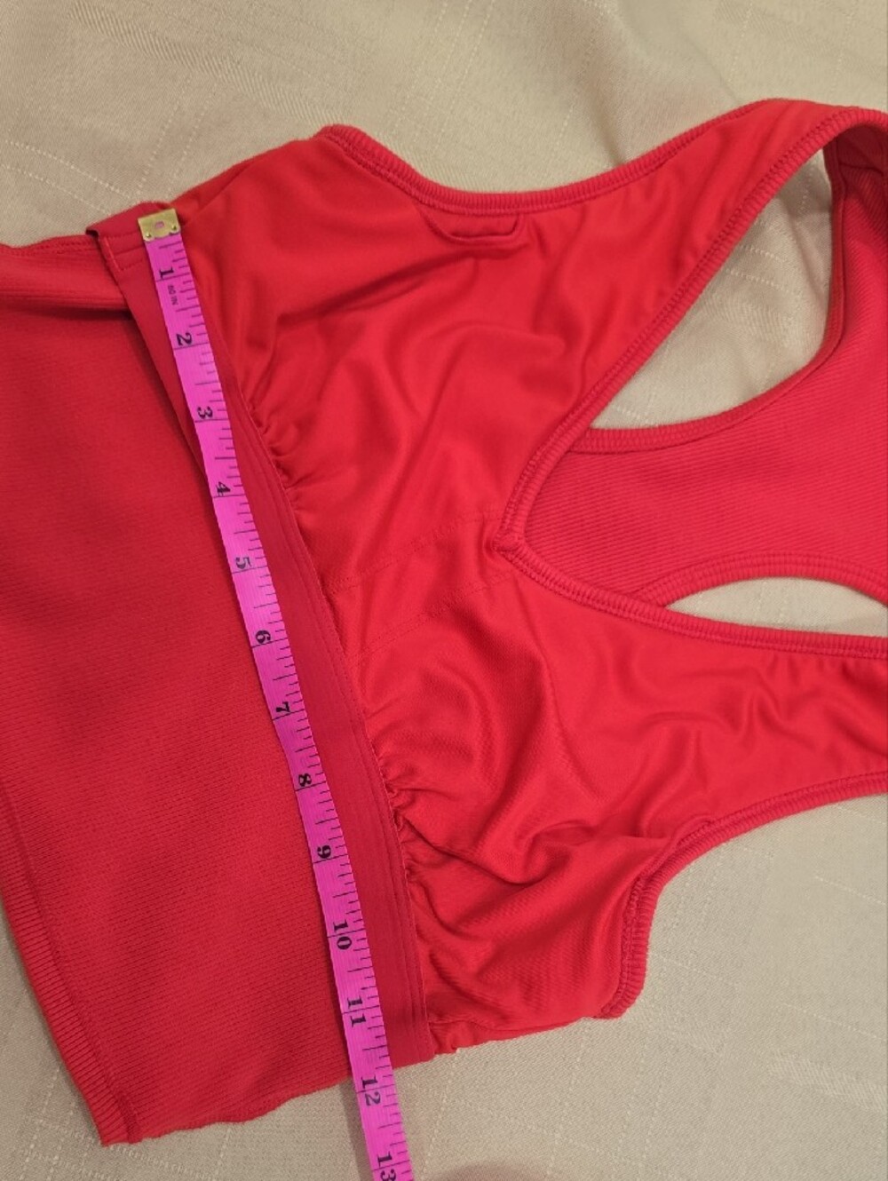 ALO Yoga Goddess Ribbed Cropped Racerback Tank - Red - Picture 7 of 9